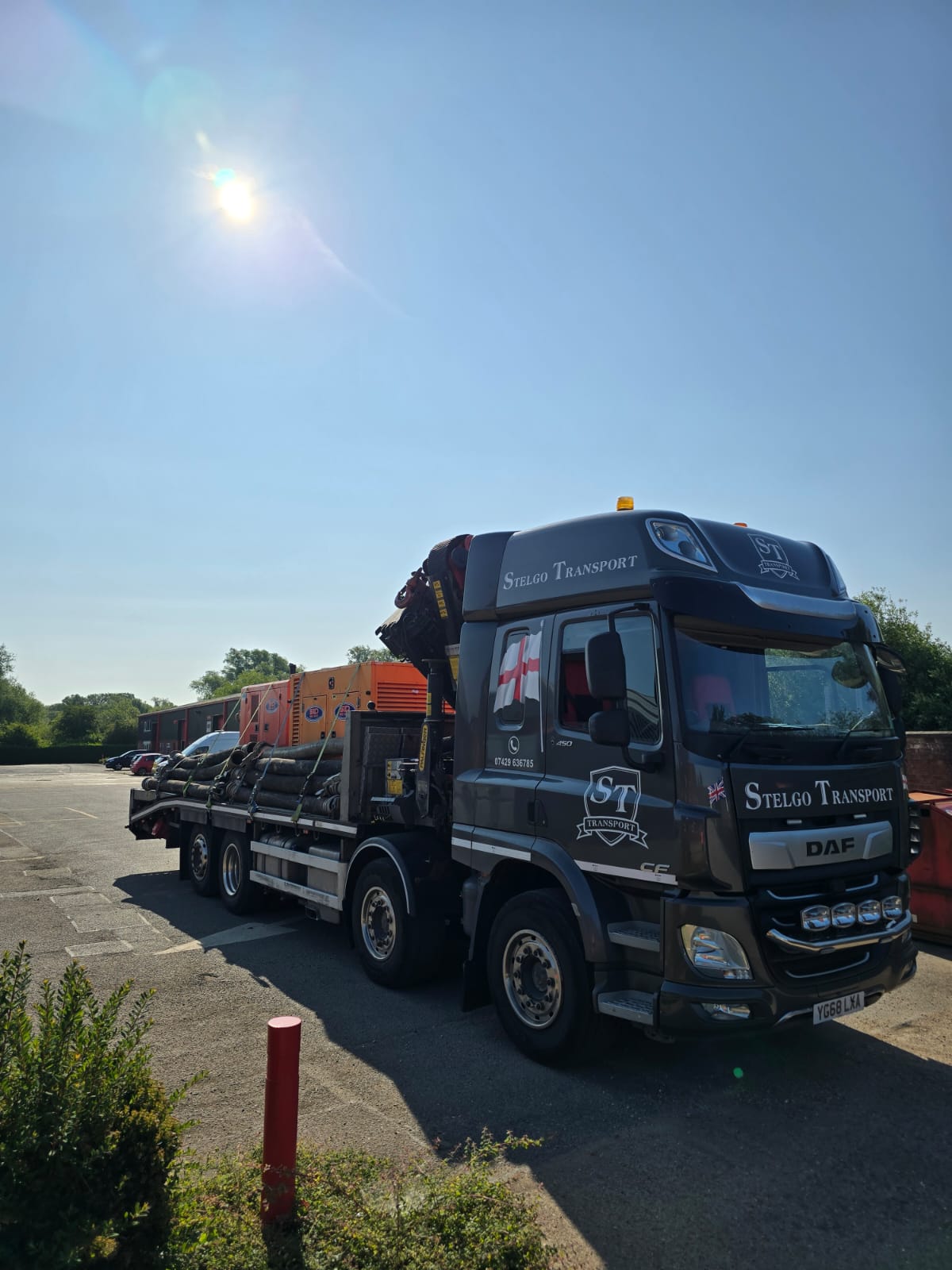 HIAB truck crane unloading machinery
